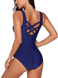 Women One Piece Monokinis Swimsuit Plus Size Gradient Swimwear Tummy Control Bathing Suit Ladies Push Up Padded Bra Backless Swimming Costumes Beachwear S-XXL