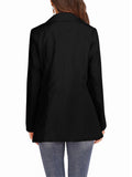 Women's Solid Casual Blazer Office Work Long Sleeve Open Front Jacket for Autumn and Winter
