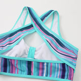 Women Sexy Swimwear V Neck Sleeveless Skirt Set Bow Tie Casual Bathing Suit High Waist Backless Swimdress Ruffle Hem Holiday Summer