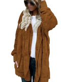 UKAP Women Oversize Fuzzy Jacket Blanket Sherpa Coat Open Front Hooded Cardigan Fluffy Fleece Outwear with Pockets for Lady