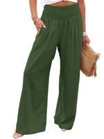 Women Pants Cotton Linen Casual Loose Harem Pant Summer Beach Palazzo Pants with Pockets