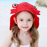 Toddler Baby UV Protection Sun Hats Cute Cartoon Beach Swim Caps Foldable Wide Brim Fisherman Bucket Hats for Girl Boy Kids