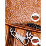 Unisex Cowhide Leather Fanny Pack Waist Bag Belt Pouch Travel Purse Multi-Pocket