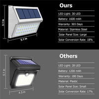 3 LED Solar Powered Stair Light Outdoor Garden Pathway Step Decking Wall Lamp