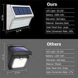3 LED Solar Powered Stair Light Outdoor Garden Pathway Step Decking Wall Lamp