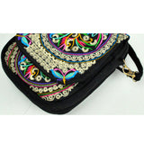 Women Embroidery Cell Phone Wallet Purse Crossbody Shoulder Handbag Pouch Case