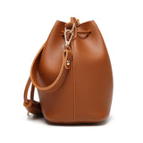 Womens Mini Bucket Bag Leather Drawstring Purse Tassel Crossbody Shoulder Bag