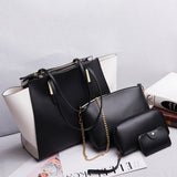 4Pcs Women Lady Fashion Handbag Shoulder Bags Tote Purse Messenger Satchel Set