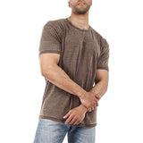 Men's Solid Color Crew Neck Short Sleeve Tops Casual T-Shirt Blouse Pullover Tee