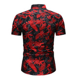 Men Short Sleeve Hawaiian Printed Casual Loose Shirts Beach Holiday Button Tops