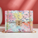 Women PU Leather Shoulder Bag Messenger Cross Body Clutch Purse With Chain Strap