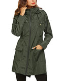 Women Waterproof Coat Jacket Raincoat Hooded Zipper Overcoat Windbreaker Outwear