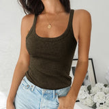 Women's Sleeveless Plain Vest Tank Tops Ladies Cami Summer Basic Blouse T-Shirt
