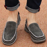Men's Solid Color Flat Heels Casual Shoes Lightweight Slip On Holiday Round Toe