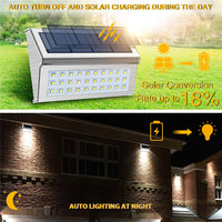 3 LED Solar Powered Stair Light Outdoor Garden Pathway Step Decking Wall Lamp
