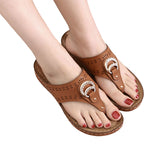 Women Open Toe Slippers Beach Sandals Flip Flops Thong Mules Wedge Casual Shoes