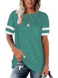 Women's Loose T-Shirt Casual Short Sleeves Pullover Round Neck Tops Blouse Tee