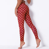 Ladies Christmas High Waist High Elastic Yoga Pants Sports Running Fitness Pants