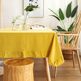 Ruffle Cotton Table Cloth Cover Rectangle Square Tablecloth Dining Wedding Decor