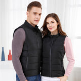 Unisex Electric Heated Vest V-Neck Jacket Waistcoat Thermal Heating Winter Warm