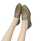 Women's Loafers Buckle Decor Pumps Boat Slip On Flats Work School Comfy Shoes