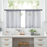Cafe Kitchen Bathroom Window Curtain Panel Valance Drapes Rod Pocket Home Decor