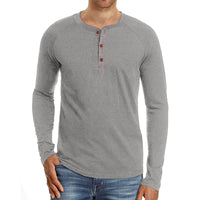 Men's Long Sleeve Casual Tops T-shirt Jumper Blouse Pullover Loose Shirt Buttons