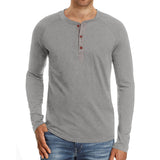 Men's Long Sleeve Casual Tops T-shirt Jumper Blouse Pullover Loose Shirt Buttons
