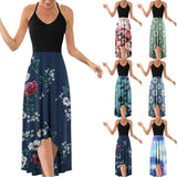 Women's Bohemian Strappy Midi Dress Summer Beach Sleeveless Swing Dress Sundress