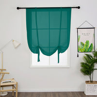 Tie Up Window Curtains, Sheer Window Drapes,Short Curtain Scarf,Cafe Kitchen Curtain Valance,Rod Pocket Curtain Panel