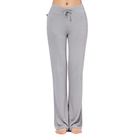 Women Drawstring Comfy Wide Leg Loungewear Pants Casual Loose Flare Bell Bottom Trousers Ladies Full Length Sport Workout Pants