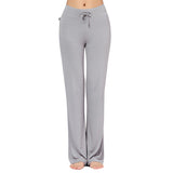 Women's Slim Yoga Pants Trousers Fitness Sports Flared Pants Leggings Drawstring
