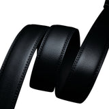 Men Genuine Leather Dress Ratchet Belt With Automatic Buckle Adjustable No Hole