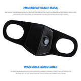 CUH Black Frabic Face Masks With Valve,Adult Woman Man Mouth Covering,Strethable Mouth-muffle,Washable Reusable Mask