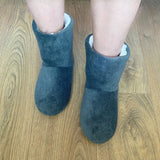 Ladies Slipper Bootie Ankle Slip on Bootee Warm Fleece Fur Line Cosy Fur US Size