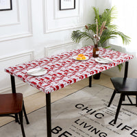 Rectangle Tablecloth Oil-Proof Waterproof Elastic Edge Table Cloth Cover Decor