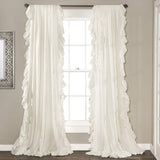 Ruffle Rod Pocket Curtain Thermal Insulated Semi Blackout Window Curtain Panels for Living Room Kids Bedroom Decor, Single Panel