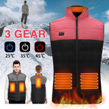 Electric USB Heated Vest Unisex Winter Riding Skiing Warmer Heating Coat Jacket
