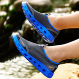 Men's Comfort Casual Mesh Plaid Breathable Slip On Casual Shoes Walking Sneakers