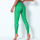 Ladies Christmas High Waist High Elastic Yoga Pants Sports Running Fitness Pants