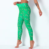 Ladies Christmas High Waist High Elastic Yoga Pants Sports Running Fitness Pants