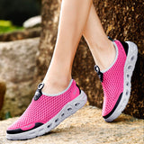 Men's Comfort Casual Mesh Plaid Breathable Slip On Casual Shoes Walking Sneakers