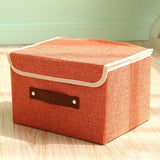 Large Collapsible Storage Bins Linen Fabric Foldable Storage Boxes Organizer Containers Baskets Cube with Cover for Home Bedroom Closet Office Nursery