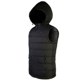Men's Lightweight Warm Jacket Graphene USB Heated Vest Coat With Removable Hood