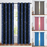 Grommet Blackout Curtain Panels Dinosaur and Stars Print Room Darkening Curtain Drapes for Girls Room Kids Bedroom