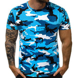 Men Camouflage Short Sleeve Crew Neck Casual Tops T-shirt Blouse Pullover Tunic