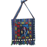 Vintage Ethnic Embroidered Tassel Sling Crossbody Boho Hippie Shoulder Bag Purse