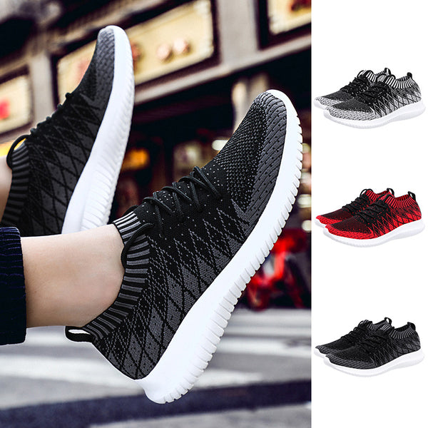 Mesh Sneakers for Men Breathable Lace Up Casual Walking Shoes Lightweight