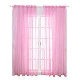 Stars Printed Tulle Sheer Curtain Transparent Window Drapes Voile Valance Decor