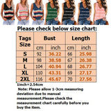 Women Stripe V-Neck Vest Tank Top Sleeveless T-Shirt Loose Pullover Blouse Tee